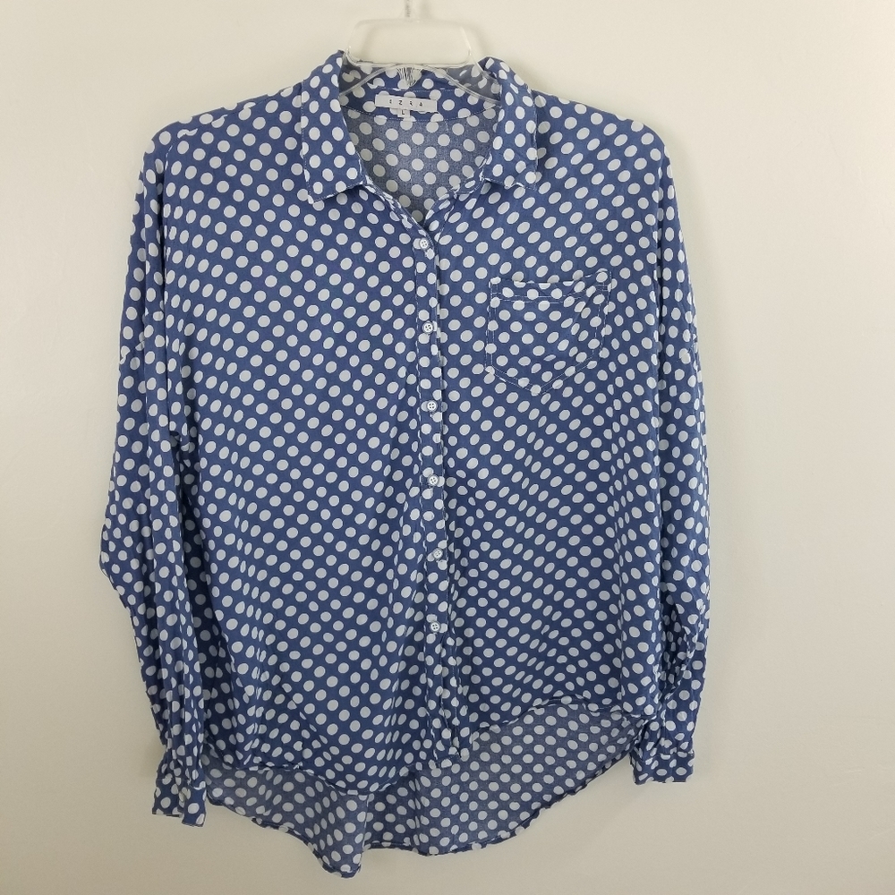 Adorable Ezra Blue Polka Dot Shirt